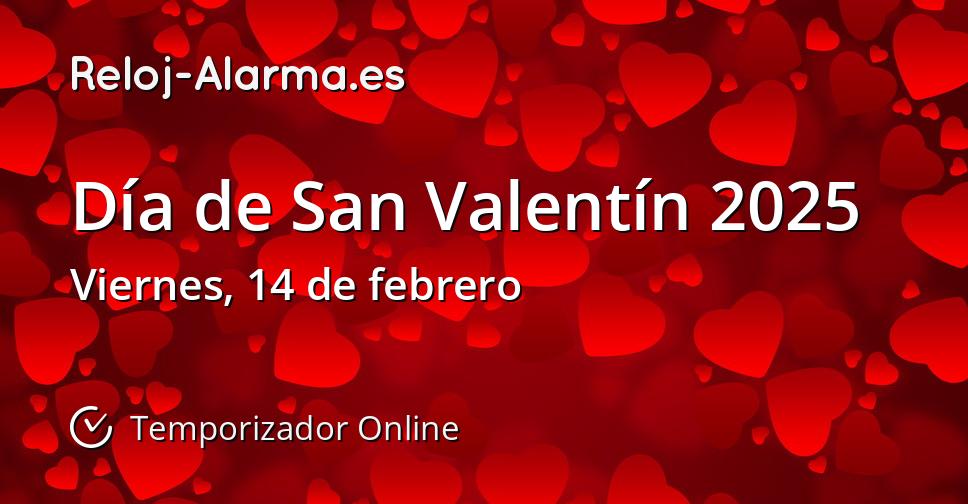 Día de San Valentín 2025 Temporizador Online RelojAlarma.es