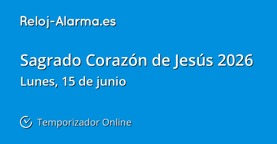 Sagrado Corazón de Jesús 2026 - Temporizador Online - Reloj-Alarma.es